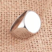 1pc Minimalist Casual Stainless Steel Geometric Pattern Ring, Mirror Finish Non-Fading Jewelry, Thumb / Knuckle Ring Suitable For Men Daily Wear