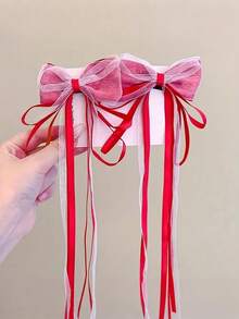 2pcs Teen Chinese Style Bow Ribbon Hair Clips, Hair Accessories - Bow - View 8