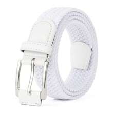 1pc Men's Woven Stretch Belt, Multicolor Optional, No-Hole Band, Elastic And Stretchable, Fashionable And Casual Golf Belt For Daily Wear Summer, School