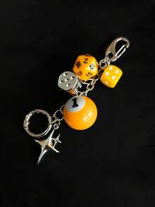 Mini Black Eight Ball Dice Beaded Backpack Pendant Handmade DIY Hanging Pendant Vintage Keychain Suitable For Giving Gift Bags Pendant Keychain Car Pendant, Suitable As A Holiday Gift Blessing Gift For Family, Couples, Friends, Colleagues Car Accessories Bag Charm School Cute Goth Y2k - Multicolor - View 4