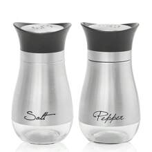 Pack Of 2 Salt And Pepper Shakers Pots Dispensers Cruet Jars Set With Holder