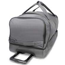 World Traveler Dejuno 30-Inch Nylon Rolling Duffel Bag With Drop Bottom - Black - Grey - View 7