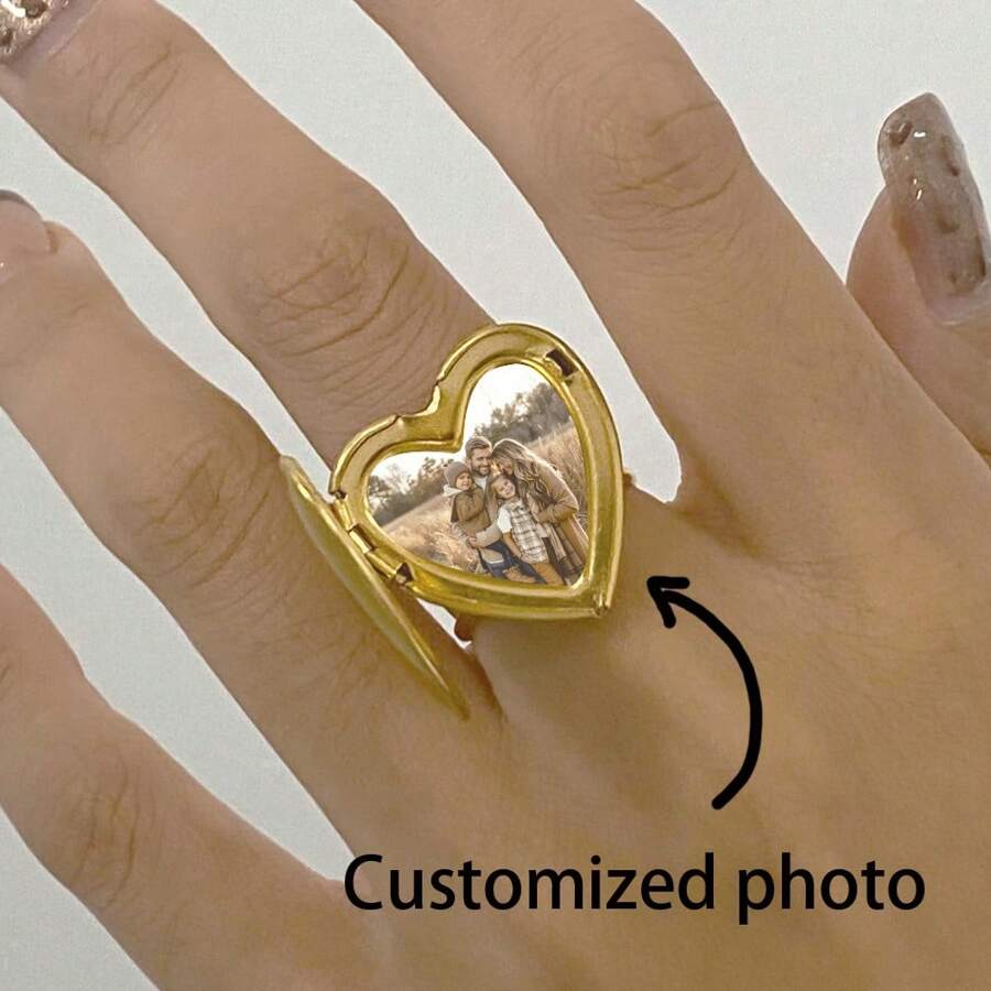 Custom Love Ring, Personalized Photo, Anniversary Gift For Girlfriend, Happy Birthday, Surprise For Boyfriend, Holiday Gift For Dad/Mom, Mother's Day, Father's Day, Anniversary Gift, Happy Birthday, Baseball Lover, Senior Season Souvenir Gift, For Loved Ones