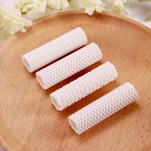 1pc/4pcs Polymer Clay Texture Roller, Earring Ceramic Stamp Jewelry, Embossing Ceramic Texture Roller, For Jewelry Making (Texture) - White - View 1