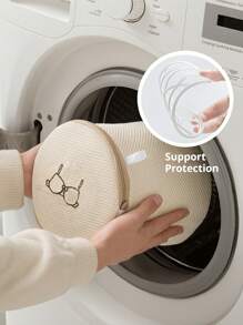 ​1pc Sandwich Fabric Bra Laundry Bag - Prevent Deformation & Color Transfer, Reusable Mesh Wash Bag For Bras, Lingerie, Machine Wash & Travel Storage