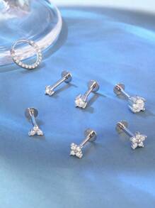 Pendientes de plata de ley 925 con flores de moissanita para mujer, aretes clásicos minimalistas, regalo de boda o para mamá, joyería fina