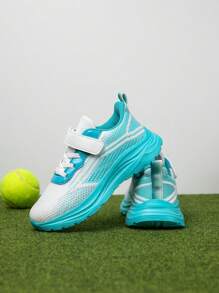 1 par de zapatillas deportivas transpirables y ligeras para niños y niñas, con diseño de degradado de color, adecuadas para todas las estaciones y actividades al aire libre