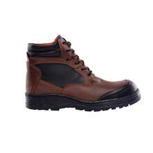 Bota Botin Calazado de Seguridad Industrial Para Hombre Dielectrica Casco de Poliamida Piel Suela Antiderrapante Tallas 25 a la 30 M091CP - Café - Ver 1