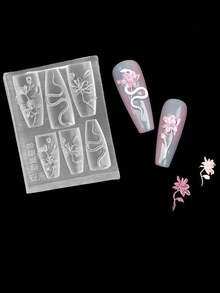 New Realistic Snake-Shaped White Magnolia Silicone Mold 3D Nail Art Decoration DIY Jewelry Making Tool,Nail Supplies,Nail Tools,Nail Art Tools,Back To School,Nails,Nail Tools For Press On Nails - Clear - View 4