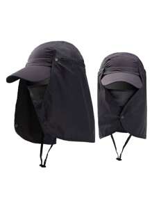 1pc Unisex Solid Color Sunshade Hat, Casual Outdoor Fishing Hat, Sun Protection, Suitable For Hiking, Fishing, Vacation, Daily Use