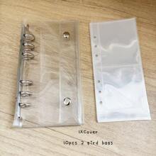A6 Narrow Loose Leaf Cover, 10pcs 1 Grid 2 Grid 3-Inch Storage Bags, Postcards Binder Collect Book Organizer,Back To School,School Supplies