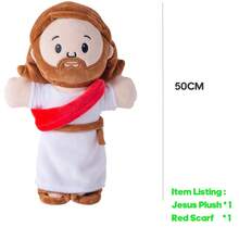 1 件 25/50 厘米卡通耶稣毛绒玩具基督宗教毛绒玩具玩偶填充玩具柔软公仔礼物配耶稣装饰适合圣诞节青少年儿童信徒礼物 - 白色 - 查看 10