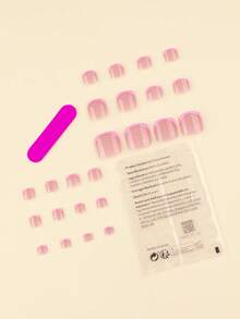 Bộ 24 móng chân mùa hè, móng chân màu đỏ hồng, móng chân nhũ, móng chân bấm đơn giản, bao gồm 1 tờ keo dán và 1 dũa nhỏ, hoàn hảo cho việc sử dụng hàng ngày, dụng cụ làm móng - Nhiều màu - Xem 2