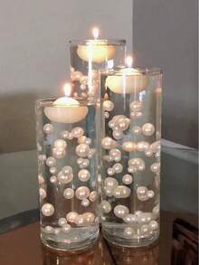 100g/200g/400g Faux Pearl Vase Filler, Hole-Less Pearl Beads Vase Filler, 10/16/20mm Mixed Size, Suitable For Floating Candles, Vase Decor, Tabletop Centerpieces, Ideal For Birthday, Wedding, Anniversary, Theme Party, Ambiance Creation, Room Decor, Home Decor, Vases, Glass Vases - Multicolor - View 9