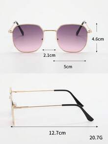 4pcs Square & Round PC Metal Outdoor Fashion Glasses, Fashion & Suitable For Daily Use - 4 Pairs Of Multi-color - View 6