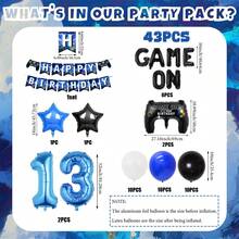 Juego de 42 piezas/43 piezas para fiesta de cumpleaños con temática de juegos, ¡A jugar! Decoraciones de fiesta de cumpleaños de jugador con control de videojuegos azul y negro, pancarta de feliz cumpleaños y globos, adecuado para fiesta de cumpleaños, fiesta con temática de juegos, props para fotos, decoración para fiesta en casa - Multicolor - Ver 8