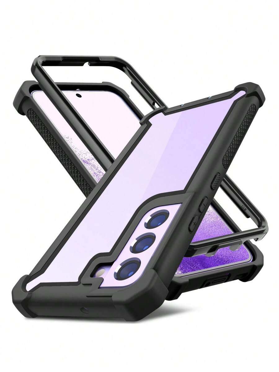 Funda compatible con Galaxy S22 Ultra S23 Plus S24 S25 Ultra, cubierta protectora de lujo a prueba de golpes y transparente, compatible con carga inalámbrica