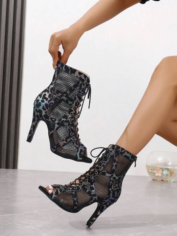 Summer Party Woman Sexy Stilettos High Heels Women Latin Dance Heels Shoes Hollow For Women's Boots Office Ballroom Woman Black Sandals Soft Sole Jazz Dance Shoes