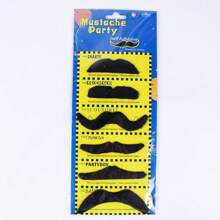 2/6/7/12/48pcs Party Dress Up Props - Lareth Fake Beard Simulation Beard, Goose Yellow Eyebrow Beard, Fake Beard Props, 48 Artificial Beard Party Supplies, Handlebar Mustache Dress Up Beard Headpiece Photo Props