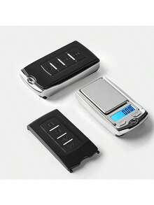 1pc Mini Digital Pocket Scale, 200g/100g 0.01g Precision Portable Electronic Gram Scale, LCD Display Mini Portable Gram Scale With Battery, Car Key Shape Electronic Scale For Jewelry, Herb, Food, Gemstones, Medicine