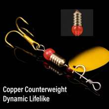 Estuche de 10 piezas Conjunto de lentejuelas giratorias de largo alcance, lentejuelas metálicas pintadas en varios colores, señuelo de pesca de 3 ganchos