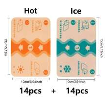 28片装冰热敷贴。适用于运动和居家。适用于背部、膝盖、颈部、肩部、肌肉和关节。非电动，艾灸和生姜混合，肌肉放松辅助工具，天然成分贴片。关爱亲朋好友的礼物