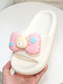 A New Pair Of Summer Bow Children's Hole Shoes, Indoor And Outdoor Anti Slip And Wear-Resistant EVA Slippers - White - View 9