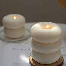 1 st. handgemaakte donutkaars, vakantiedecoratie, creatief handwerkgeschenk, aromatherapiekaarsornament, verjaardagscadeau, leuke decoratie, fotografie-accessoire, Valentijnsdaggeschenk, Moederdaggeschenk, creatief ornament, gevormde kaars, woondecoratie, eettafeldecoratie, kerstdecoratie
