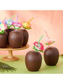 1/3pcs Hawaiian Summer Pineapple Coconut Drinking Cups Strawberry Shaped Juice Drink Cups For Birthday Wedding Beach Pool Party