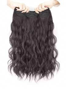 Extensiones de cabello rizado de 3 piezas con patrón de onda de agua y rizado grande para peluca de cabello largo de niños