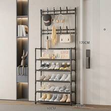 Bedroom Floor Hanger Multi-Functional Assembly Coat Rack Multi-Layer Shoe Rack At Home Entrance - Multicolor - View 8