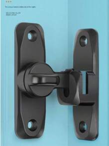 1pc No Drill Thick Universal Card Buckle Door Latch, Bathroom Simple Vintage Lockable Zinc Alloy Door Latch, Stainless Steel Anti-Theft Latch