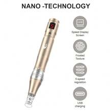 500mAh Professional Skincare Tool Micro-Needle Beauty Pen L3 With 2 Needle Heads - Gold - View 3