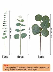 30pcs Eucalyptus Leaf Stem, Fake Greenery Sprigs With Berries For Wedding Flower Vases, Bouquets, Home Floral Decor, Arrangements,Fake Plants