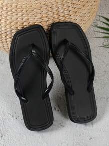Fashionable Flat Flip Flops For Teens, Casual & Soft Beach Slippers, Comfortable Indoor Home Sandals