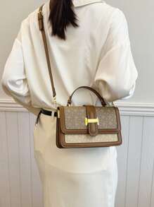 Bolso de tela vintage de gran capacidad, bolso bandolera de lujo de PU, bolso de mano y de hombro clásico casual para mujer