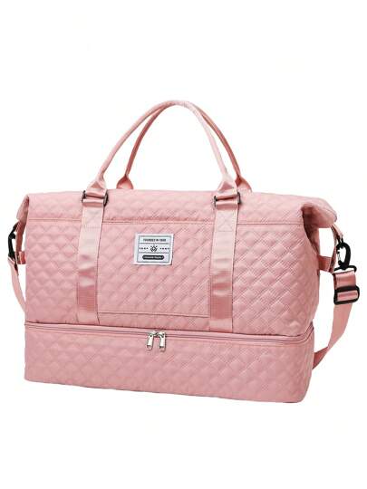 Bolso de viaje grande para mujer, bolso de fin de semana, bolsa de gimnasio y yoga, bolso de viaje de fin de semana con bolsillo húmedo y compartimiento para artículos de tocador