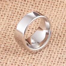 1pc Minimalist Casual Stainless Steel Geometric Pattern Ring, Mirror Finish Non-Fading Jewelry, Thumb / Knuckle Ring Suitable For Men Daily Wear