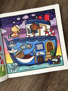 [Must-Have For Hand-Painting]Comfy Cozy Healing Painting Coloring Book, Beginner-Friendly Tracing, Stress Relief Doodle, Simple & Large Relaxing Designs, Adorable Characters To Relieve Pressure, Thick & Opaque, Great Gift For Back To School, Mother's Day, Father's Day, Children's Day,Mother's Day,Mom's Gift