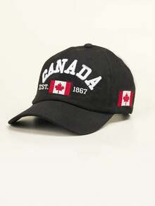 1pc Men's Embroidered Maple Leaf & Canada Letter Adjustable Baseball Cap, Classic European & American Style, Suitable For Casual Everyday And Holiday Wear - Canadian Maple Leaf - View 13