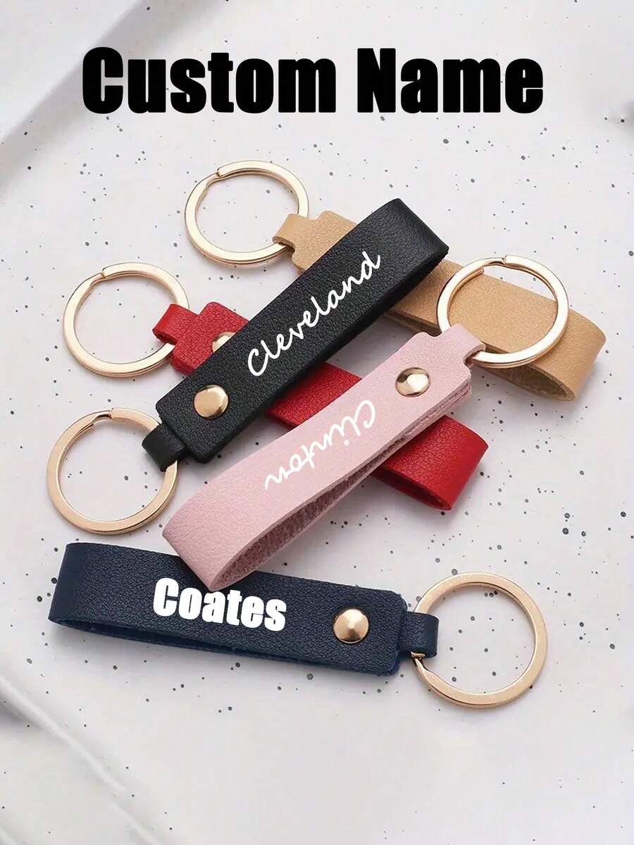 Personalized Wristband Keychain, Custom Initial Keychain, Imitation Leather Keychain, Letter Keychain, Housewarming Gift, New Car Gift, Unique Find, Summer Winter Fashion, Mailman Must-Have, Back To School Must-Have, Christmas/Holiday Gift, Personalized Gift For Women, Birthday Toiletry Bag, Christmas Toiletry Bag, Holiday/Vacation Toiletry Bag, Outdoor/Outing/Travel/Hiking/Stadium/Sports/Mountaineering - Multicolor - View 1