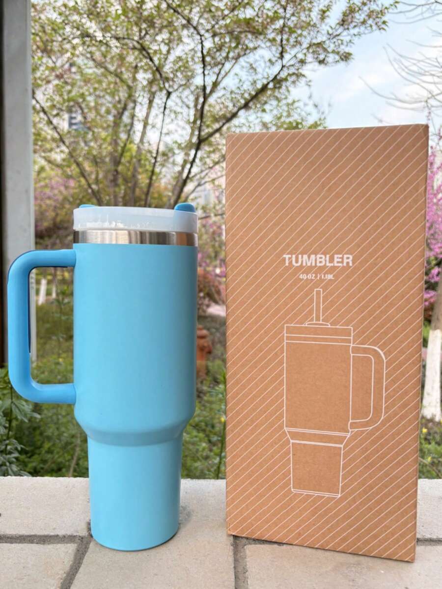 Double-Walled Vacuum Stainless Steel Insulated Cup, A 40-Ounce High-Quality Drinkware. It Is A Portable Insulated Cup, Travel Mug And Iced Coffee Cup. Suitable For Outdoor Camping, Hiking And Road Trips. It Is The Perfect Gift For Mother's Day, Birthdays And Anniversaries-Blue - 藍色 - 查看 1