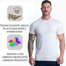 Men's Basic T-Shirt Egyptian Cotton With Elastane Solid Colors - Azul - Ver 2