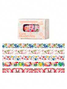 5 Rollen Blumen Handbuch Klebeband in Geschenkbox, personalisiertes DIY Handbuch dekoratives Washi Klebeband als Geschenk für Mitschüler und Freunde, Geschenke zum Schulanfang