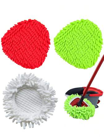 1/2/4/5pcs Mop Replacement Heads Compatible With O-Cedar EasyWring Spin Mops, Washable And Reusable For Cleaning Floors, Glass, Walls (Red/Neon Green/Red)