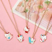 Sanrio 5pcs Sanrio Hello Kitty Creative Pendant Necklaces For Women Girls Bff Couple Jewelry Accessories Birthday Gifts