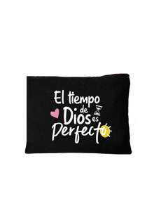 Túi vải bố tote in chữ "El-Tiempo", họa tiết đồ họa màu trắng, túi xách tay tiện dụng, túi mua sắm đa năng, túi du lịch tối giản, túi đựng mỹ phẩm du lịch dung tích lớn, thiết kế mới lạ và dung tích lớn, phù hợp cho mua sắm, đám cưới, sinh nhật, đi biển và các dịp lễ. - màu đen - Xem 13