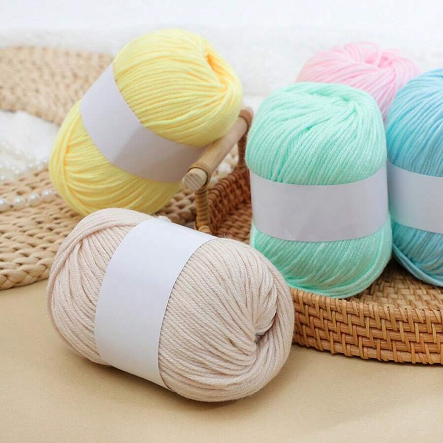 6pcs/Pack, Silk Blended Knitting, Soft & Lightweight Beige Color Friendly Crochet - Suitable For Sweaters, Scarves, Hats, Cardigans And Jackets In Various Colors, Handmade Knitting Ball (300g)