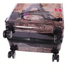 3 Pieces Set European Brand French Design PCPP Material 20" + 24" + 28" Luggage Set, Full Print Eiffel Tower, Expandable Large Capacity, Quiet Wheels, Lock, Waterproof & Durable, 1 Year Warranty, Travel Essential, Holiday Must-Have, Elegant Look, Lightweight & Comfortable, Family Travel Special Gift, Top Product, Bright Spring/Summer Color, Unisex, Cheap Airline Hand Luggage Carry-On