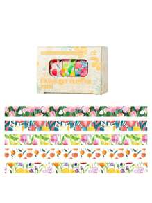 5 Rollen Blumen Handbuch Klebeband in Geschenkbox, personalisiertes DIY Handbuch dekoratives Washi Klebeband als Geschenk für Mitschüler und Freunde, Geschenke zum Schulanfang